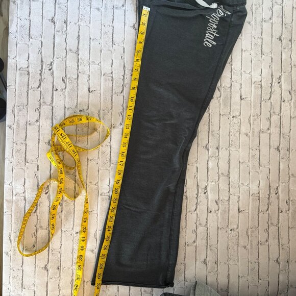 Aeropostale Womens Dark Gray Flared Drawstring Yoga Pants Size L - Picture 10 of 11
